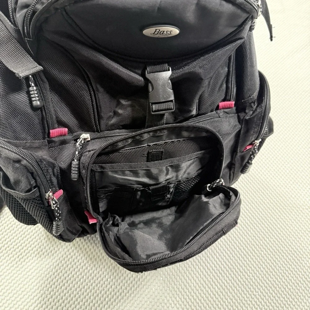 Bass by G.H. Bass Black Multi-Pocket Laptop Backpack Travel Business School Bag